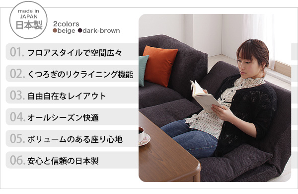 ソファーセット ベージュ リクライニングフロアコーナーソファ Lierl リール
