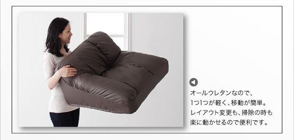 ソファーセット ロータイプ Leges 右コーナーセット ブラック フロアコーナーソファ Leges レジェス