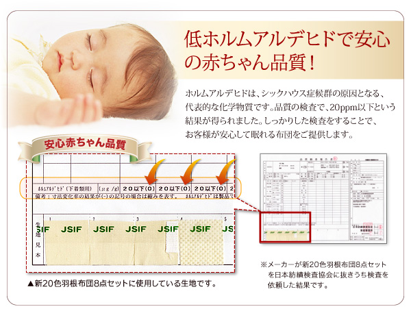 布団8点セット シングル【ベッドタイプ】パウダーブルー 〈3年保証〉新20色羽根布団セット