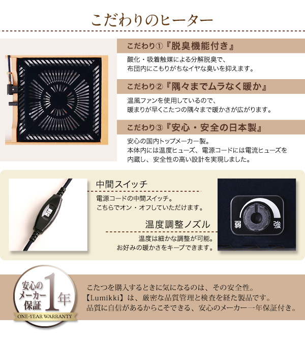 【単品】こたつテーブル 長方形(120×80cm)【Lumikki】ウォールナットブラウン 天然木ウォールナット材 北欧デザインこたつテーブル new! 【Lumikki】ルミッキ