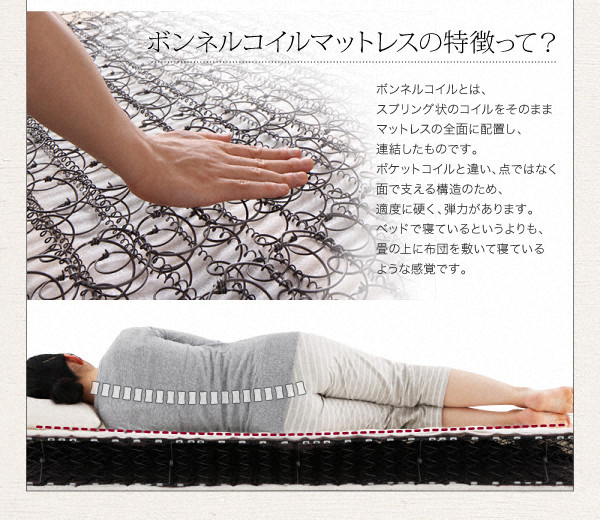 すのこベッド ダブル Haagen ポケットコイルマットレス:レギュラー付き フレームカラー:ウォルナットブラウン マットレスカラー:アイボリー 棚・コンセント付きデザインすのこベッド Haagen ハーゲン