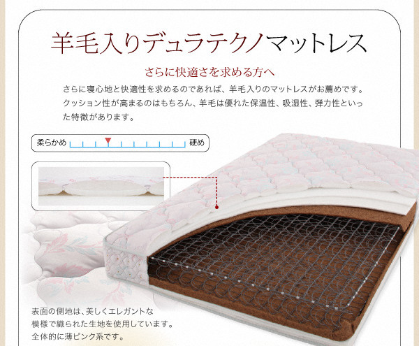 すのこベッド ダブル Haagen ポケットコイルマットレス:レギュラー付き フレームカラー:ウォルナットブラウン マットレスカラー:アイボリー 棚・コンセント付きデザインすのこベッド Haagen ハーゲン