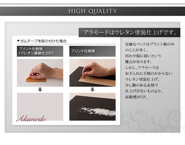 すのこベッド ダブル Alamode ポケットコイルマットレス(レギュラー)付き フレームカラー:ホワイト マットレスカラー:アイボリー 棚・コンセント付きデザインすのこベッド Alamode アラモード