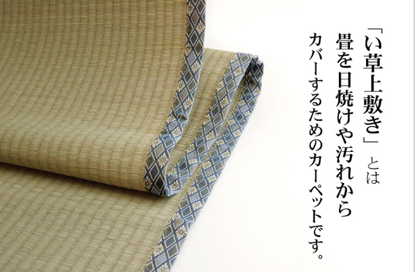 純国産/日本製 糸引織 い草上敷 『柿田川』 三六間3畳(約182×273cm)