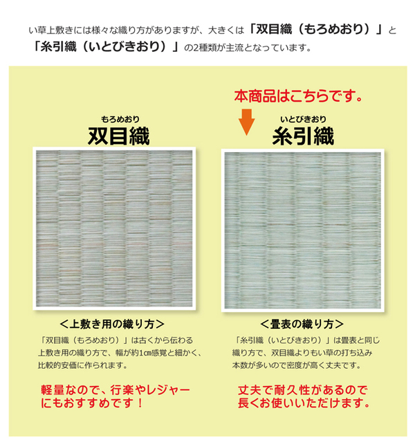 純国産/日本製 糸引織 い草上敷 『柿田川』 三六間3畳(約182×273cm)