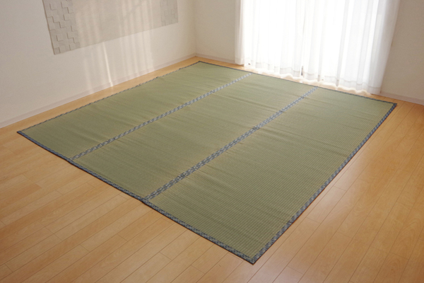 純国産/日本製 糸引織 い草上敷 『柿田川』 三六間3畳(約182×273cm)