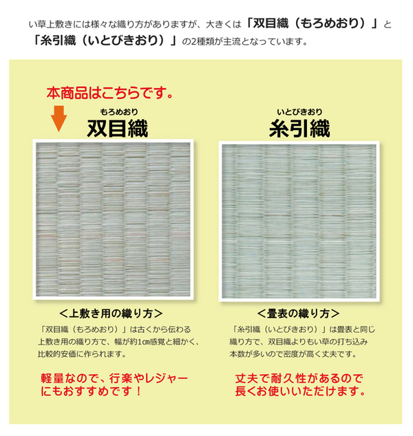 純国産/日本製 双目織 い草上敷 『ほほえみ』 江戸間2畳(約176×176cm)