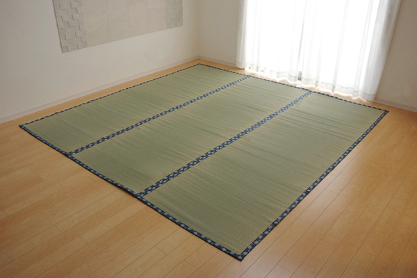 純国産/日本製 双目織 い草上敷 『ほほえみ』 三六間8畳(約364×364cm)