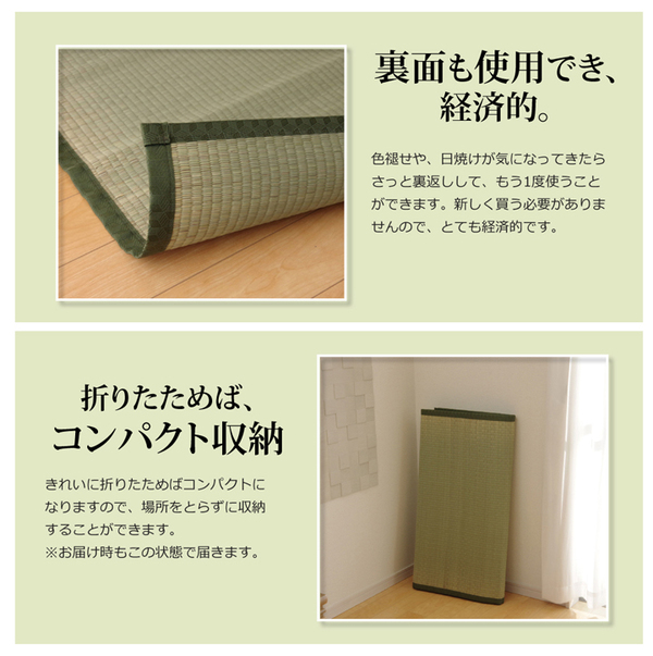純国産/日本製 双目織 い草上敷 『草津』 本間2畳(約191×191cm)