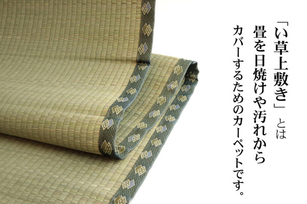 純国産/日本製 双目織 い草上敷 『松』 本間3畳(約191×286cm)
