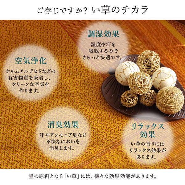 純国産/日本製 い草花ござカーペット 『ランクス総色』 ベージュ 江戸間4.5畳(約261×261cm) 抗菌&防臭効果
