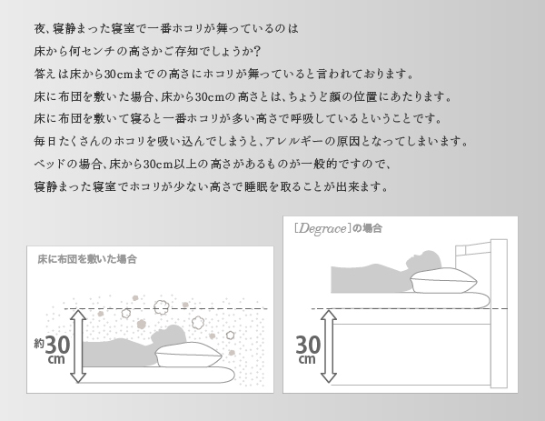 すのこベッド セミダブル Degrace ポケットコイルマットレス:ハード付き アーバンブラック 鏡面光沢仕上げ 棚・コンセント付きモダンデザインすのこベッド Degrace ディ・グレース