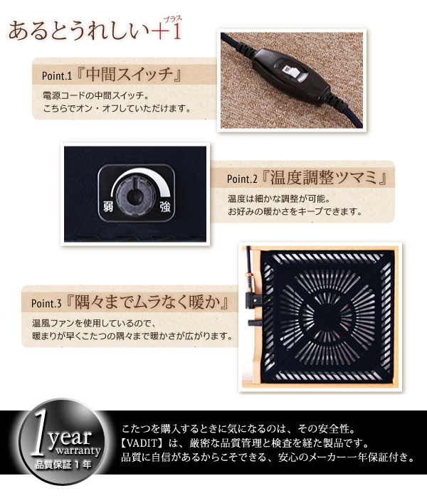 【単品】こたつテーブル 長方形(120×80cm)【VADIT】ラスターホワイト 鏡面仕上げ アーバンモダンデザインこたつテーブル【VADIT】バディット
