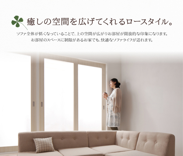 ソファーセット ブラウン カバーリングフロアコーナーソファ DALE デイル