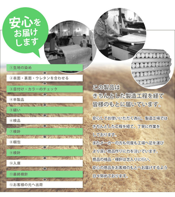 高反発ラグマット 130×190cm ブラウン HP-501