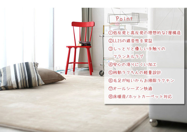低反発高反発フランネルラグマット 190×240cm ライムグリーン LM-101