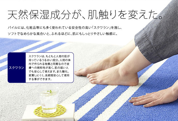 スミノエ ラグマット NEXTHOME マイナス6℃冷たいクールエコ2ラグ フレンチボーダー 130×190cm スカイブルー 日本製 【日本製】