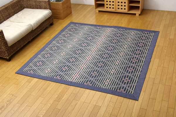 純国産/日本製 柳川段通 袋四重織 い草ラグカーペット 『彩乃』 約191×250cm