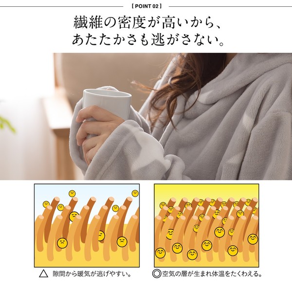 mofua プレミアムマイクロファイバー着る毛布 フード付 (ルームウェア) 着丈110cm モカベージュ