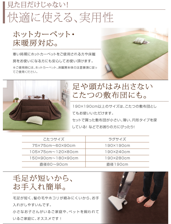 ラグマット ワインレッド 20色×6サイズから選べる!マイクロファイバーラグ 直径190cm(サークル)