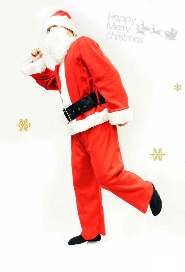 サンタ コスプレ メンズ まとめ買い 【Peach×Peach メンズ ベーシックサンタクロース 7点セット (×3着セット) 】 クリスマスコスプレ サンタクロース衣装