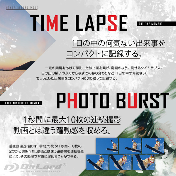 小型カメラ ウェアラブルカメラ スポーツカム アクションカム GoPro(ゴープロ)クラス 1080P 最大60fps WiFi機能 60m防水 広角170° 専用ケース&マウント付属 ActionCam オンロード(OL-101)