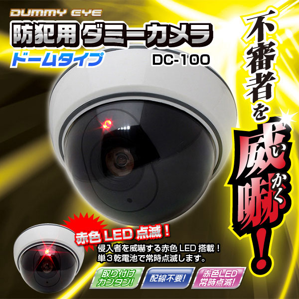屋外 防犯用ダミーカメラ(ドームタイプ)DC-100