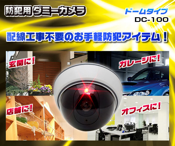 屋外 防犯用ダミーカメラ(ドームタイプ)DC-100