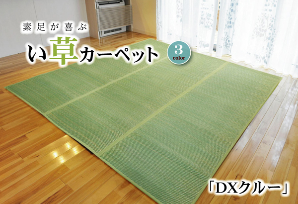 い草花ござ カーペット DXクルー ブラウン 江戸間2畳 約174 174cm 裏 不織布の画像1
