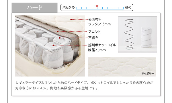 収納ベッド シングル Reffin 羊毛入りデュラテクノマットレス付き チェリーナチュラル 棚・コンセント付き収納ベッド Reffin レフィン