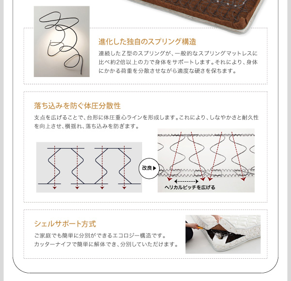 収納ベッド シングル Reffin 羊毛入りデュラテクノマットレス付き チェリーナチュラル 棚・コンセント付き収納ベッド Reffin レフィン