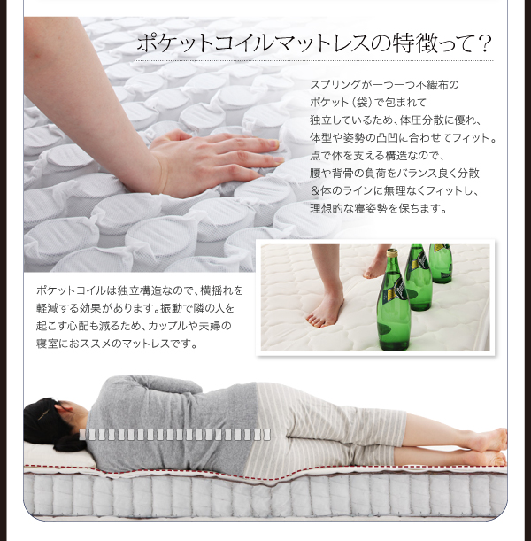 フロアベッド ワイドキング220 ALBOL 羊毛入りデュラテクノマットレス付き オークホワイト 大型モダンフロアベッド ALBOL アルボル
