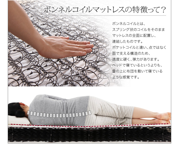 すのこベッド シングル LaBrea 羊毛入りデュラテクノマットレス付き ダークブラウン 棚・コンセント付き収納すのこベッド LaBrea ラブレア