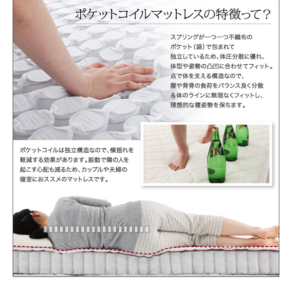 フロアベッド シングル ENTRE 羊毛入りデュラテクノマットレス付き ブラック 大型モダンフロアベッド ENTRE アントレ