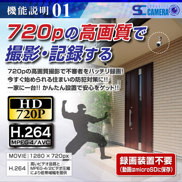 監視カメラ 防犯カメラ 屋外赤外線暗視カメラ P2P対応 強力赤外線LEDライト (OL-020) 24時間常時録画 暗視撮影 簡単設置