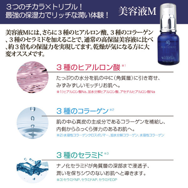 DIXTOWAJ 美容液M 【高保湿】 55ml入り ローヤルゼリー・コラーゲン・ヒアルロン酸配合 日本製