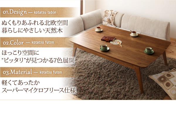 こたつ3点セット(こたつ本体+掛け布団+敷布団) 80×120cm【Lumikki DFK】雪柄/ノルディックグリーン 天然木ウォールナット材 北欧デザインこたつ【Lumikki DFK】ルミッキ ディーエフケー