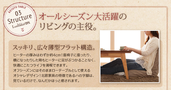 こたつ3点セット(こたつ本体+掛け布団+敷布団) 80×120cm【Lumikki DFK】雪柄/ノルディックグリーン 天然木ウォールナット材 北欧デザインこたつ【Lumikki DFK】ルミッキ ディーエフケー