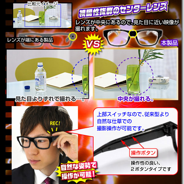 【小型カメラ】メガネ型ビデオカメラ(匠ブランド) SPEye Nine(エスピーアイナイン)