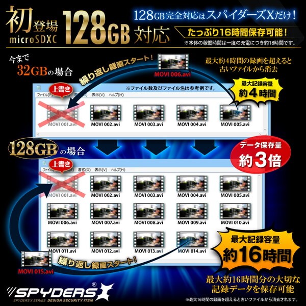 【超小型カメラ】【小型ビデオカメラ】充電器型カメラ モバイルバッテリー スパイカメラ スパイダーズX (A-603) モバイルバッテリー型 小型カメラ 防犯カメラ 小型ビデオカメラ 10400mAh 18時間録画 128GB対応