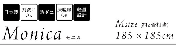 スミノエ ヴィンテージ ウォッシャブルラグ モニカ 185×185cm グレー【日本製】