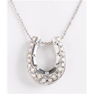 ROSSONA ダイヤモンドコレクション 0.3ct天然ダイヤ20石ペンダント(Heart Boxつき) Happy Hourse Shoe
