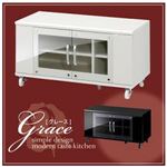 ハイグロス仕上げ収納【Grace】グレース 液晶テレビ台 90タイプ ホワイト