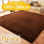 ラグマット【fiesta】ブラウン 190×280ｃｍ マイクロファイバーラグ【fiesta】フィエスタ 厚さ5mmタイプ