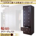 ワードローブ 幅60cm【Liberta】ダークブラウン 組み合わせ自在!一万円から選べる壁面ワードローブ【Liberta】リベルタ タワーチェスト
