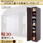壁面ワードローブ 【Liberta】リベルタ 整理タンス 幅30 ホワイト