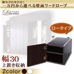 壁面ワードローブ 【Liberta】リベルタ 上置き収納 幅30ロータイプ ホワイト