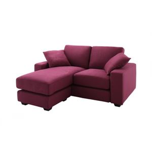 ソファー ラブサイズ【LeJOY】グレープパープル 脚：ナチュラル 【リジョイ】：20色から選べる!カバーリングコーナーカウチソファ