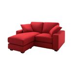 ソファー ラブサイズ【LeJOY】サンレッド 脚：ダークブラウン 【リジョイ】：20色から選べる!カバーリングコーナーカウチソファ