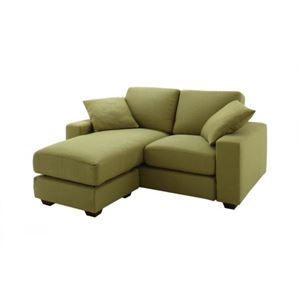 ソファー ラブサイズ【LeJOY】モスグリーン 脚：ナチュラル 【リジョイ】：20色から選べる!カバーリングコーナーカウチソファ